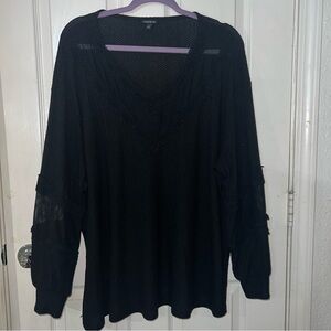 Torrid black waffle top